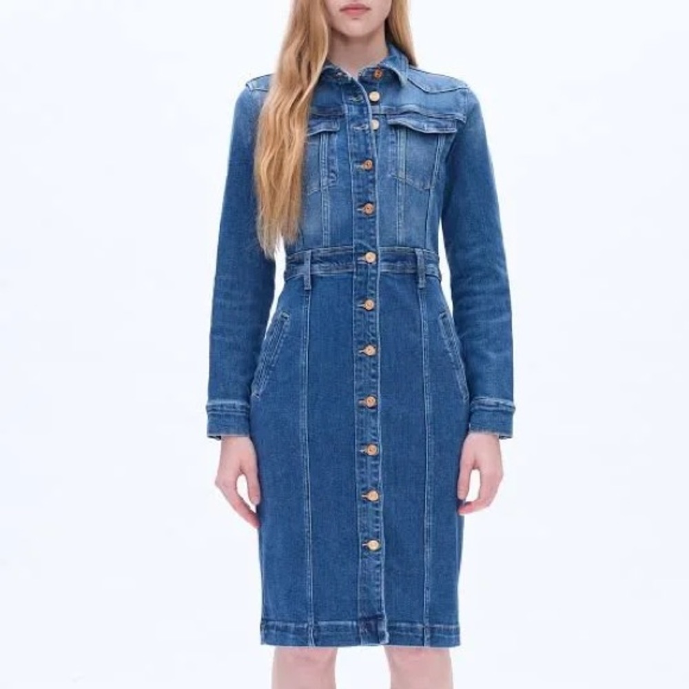 ANDREA LONG SLEEVE DENIM SHIRT DRESS